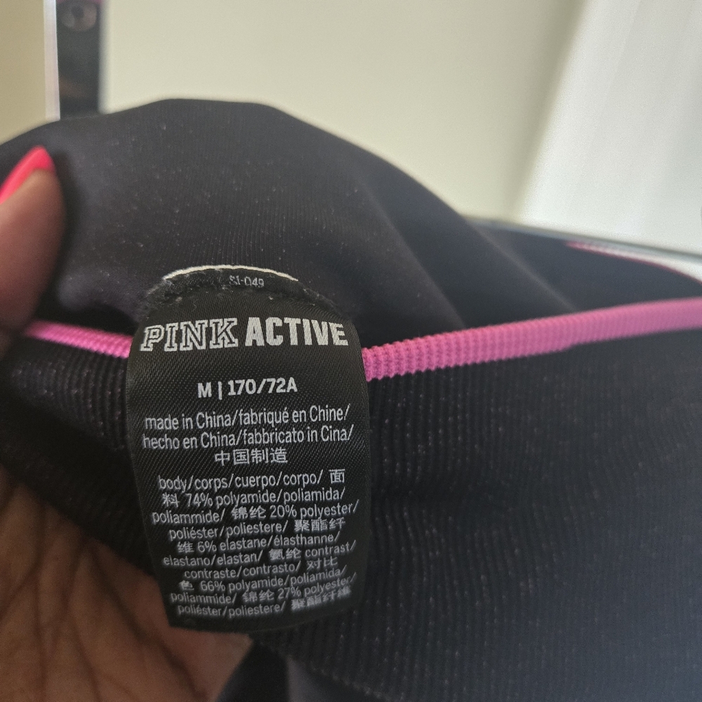 Pink Active Leggings Sz Med Black/Pink - Picture 6 of 6